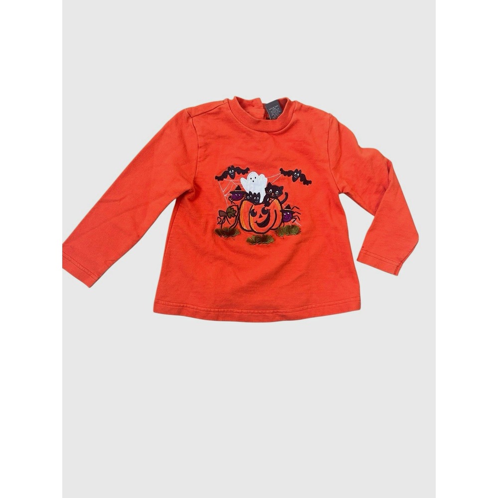 Kids Girls Vintage Halloween Orange Crew Sweatshirt Cotton Ghost 4T Copper Key